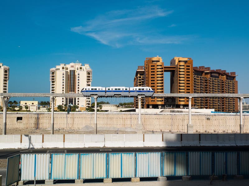 Metro train downtown in Dubai stock photo Metro train downtown in Dubai stock photo