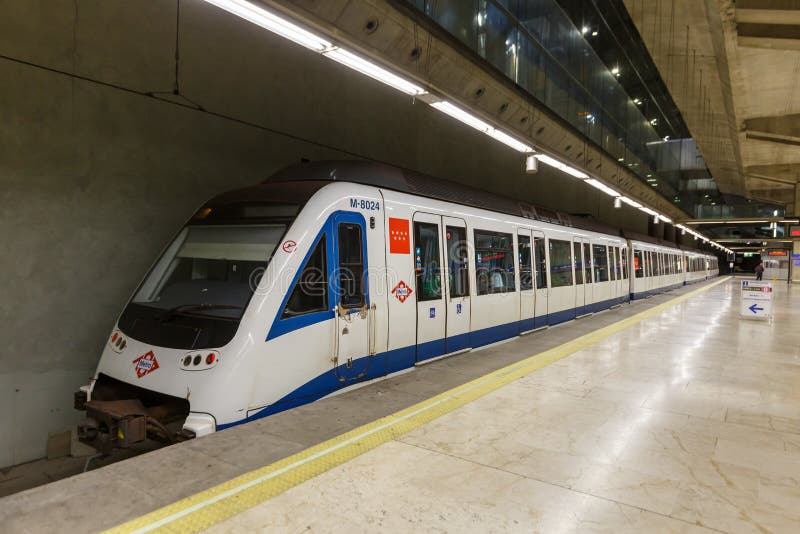 Metro Train Madrid Barajas Airport Terminal 4 in Spain Editorial  Photography - Image of rapid, transportation: 190568057