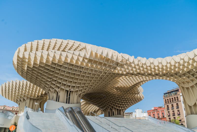 Metropol slags solskydd Sevilla, Spanien arkitektur arkivfoton