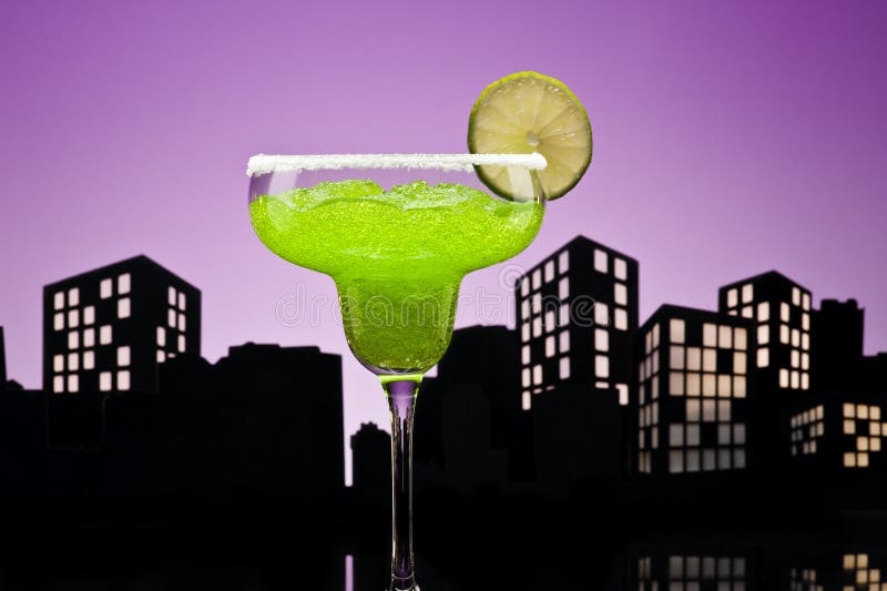 Metropolis Green Margarita Cocktail Stock Image Image of city, drink