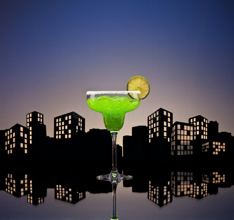 Metropolis Green Margarita Cocktail Stock Image Image of city, drink