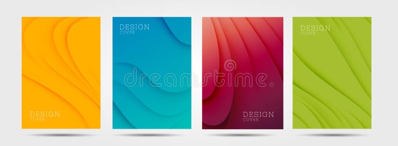 Metta dei manifesti colourful con le onde dell'estratto grafico in quattro colori: giallo, rosso, blu, verde royalty illustrazione gratis Metta dei manifesti colourful con le onde dell'estratto grafico in quattro colori: giallo, rosso, blu, verde royalty illustrazione gratis