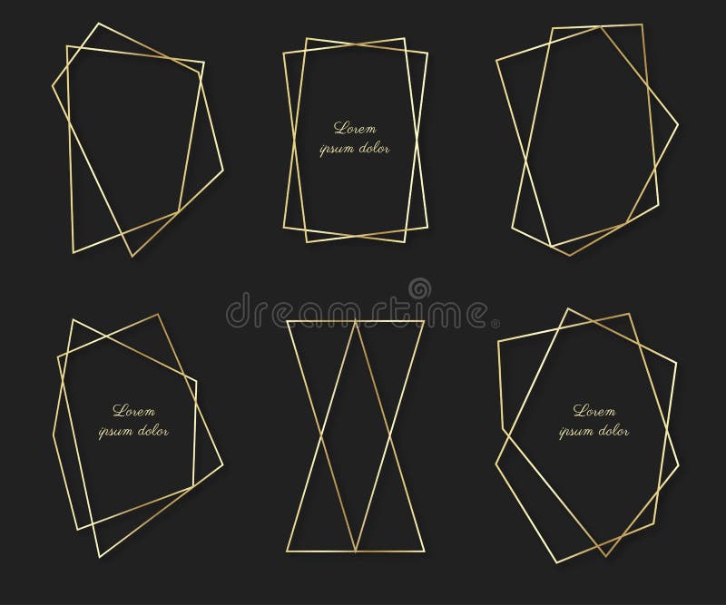 Metta dei telai e dei confini poligonali decorativi Struttura della foto dell'oro con l'angolo royalty illustrazione gratis Metta dei telai e dei confini poligonali decorativi Struttura della foto dell'oro con l'angolo royalty illustrazione gratis