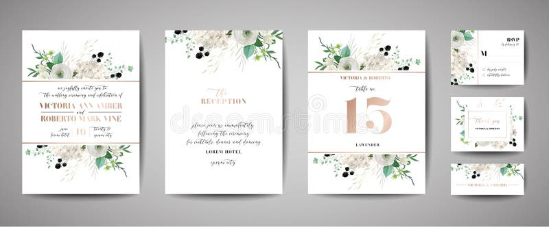 Metta dell'invito di nozze, floreale invitano, grazie, progettazione di carta rustica del rsvp con la decorazione della stagnola royalty illustrazione gratis