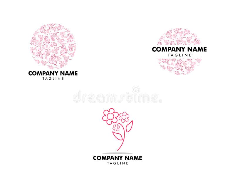 Metta di stile lineare del modello di vettore di progettazione di logo dell'estratto del fiore illustrazione di stock Metta di stile lineare del modello di vettore di progettazione di logo dell'estratto del fiore illustrazione di stock
