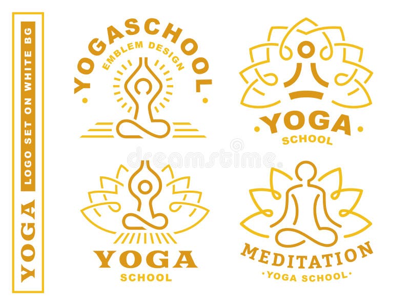 Metta il logos di yoga - vector l'illustrazione, emblema su fondo bianco royalty illustrazione gratis Metta il logos di yoga - vector l'illustrazione, emblema su fondo bianco royalty illustrazione gratis