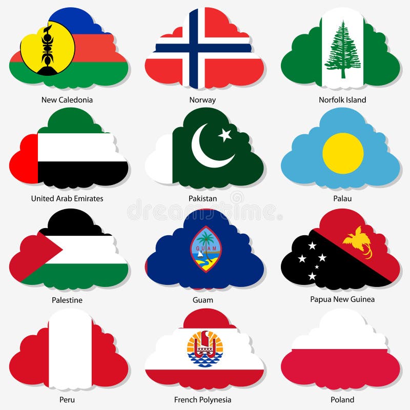 Metta le bandiere degli stati sovrani del mondo nella forma illustrazione vettoriale Metta le bandiere degli stati sovrani del mondo nella forma illustrazione vettoriale
