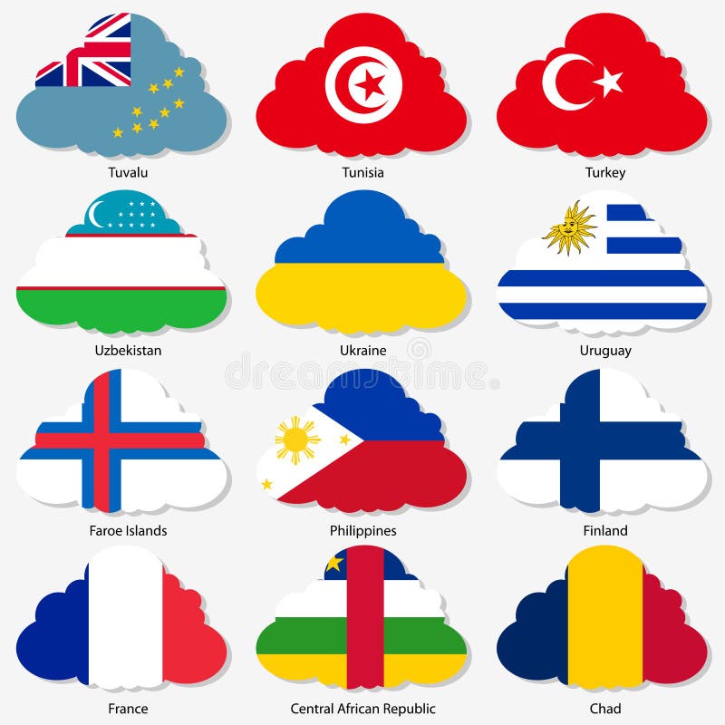 Metta le bandiere degli stati sovrani del mondo nella forma illustrazione vettoriale Metta le bandiere degli stati sovrani del mondo nella forma illustrazione vettoriale