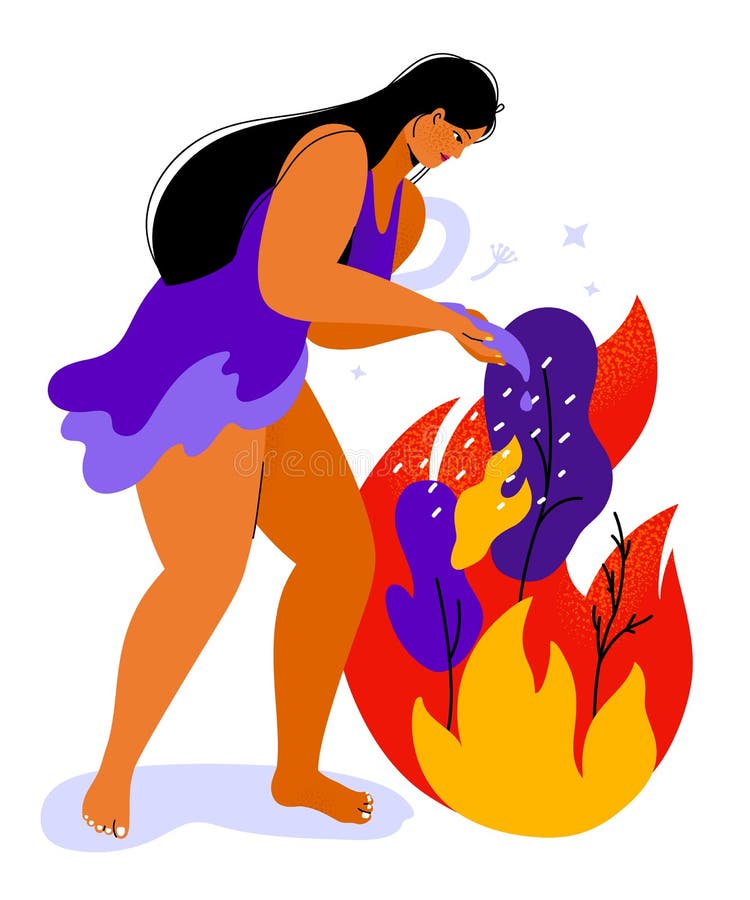 Mettere fuori uso l'illustrazione di design piatto colorata di colore dell'incendio illustrazione vettoriale