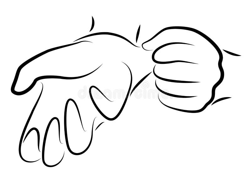 Mettere guanti di gomma sulle mani. procedura igienica. Prevenzione delle malattie - bene per la salute. illustrazione vettoriale