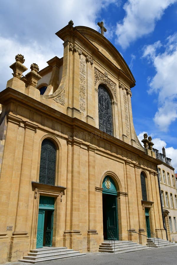 Metz, France - july 25 2016 : Notre Dame de l Assomption church stock photo Metz, France - july 25 2016 : Notre Dame de l Assomption church stock photo
