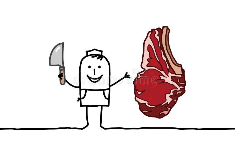Metzger- u. Rindfleischsteak lizenzfreie abbildung