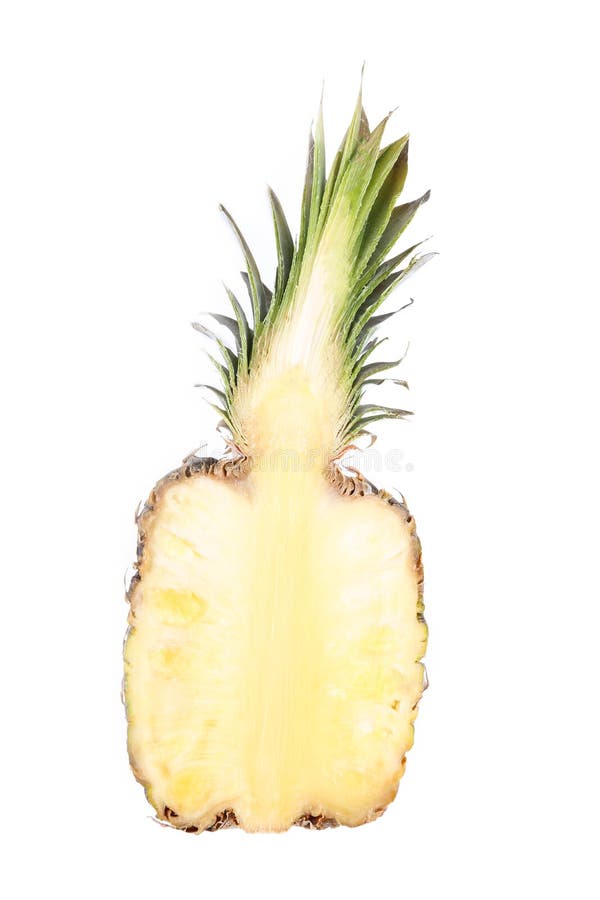 Metà dell'ananas isolata su fondo bianco fotografie stock Metà dell'ananas isolata su fondo bianco fotografie stock