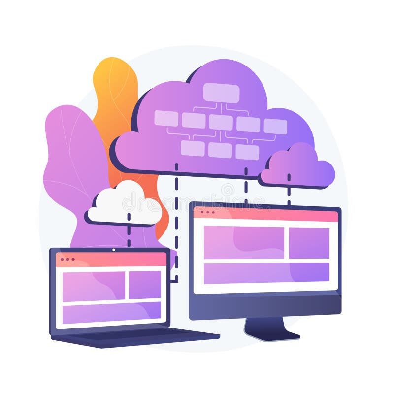 Metáfora del concepto de vector de almacenamiento de información en la nube libre illustration