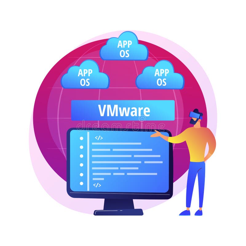 Metáfora del concepto de vector de almacenamiento de información en la nube stock de ilustración