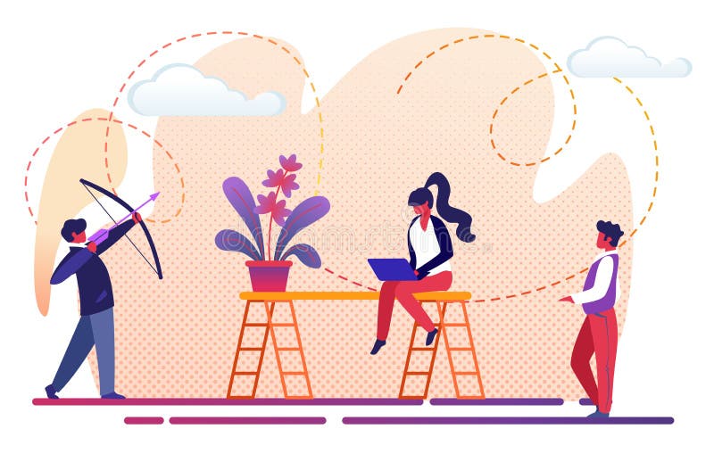 Metáfora do processo dos trabalhos de equipe dos povos do escritório Sucesso ilustração do vetor Metáfora do processo dos trabalhos de equipe dos povos do escritório Sucesso ilustração do vetor