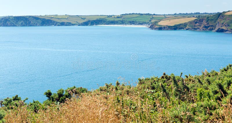 Mevagissey Bay from Black Head near St Austell Cornwall