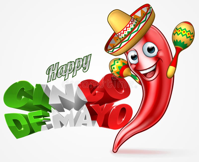 Mexicaans Cinco De Mayo Chilli Pepper Design vector illustratie Mexicaans Cinco De Mayo Chilli Pepper Design vector illustratie
