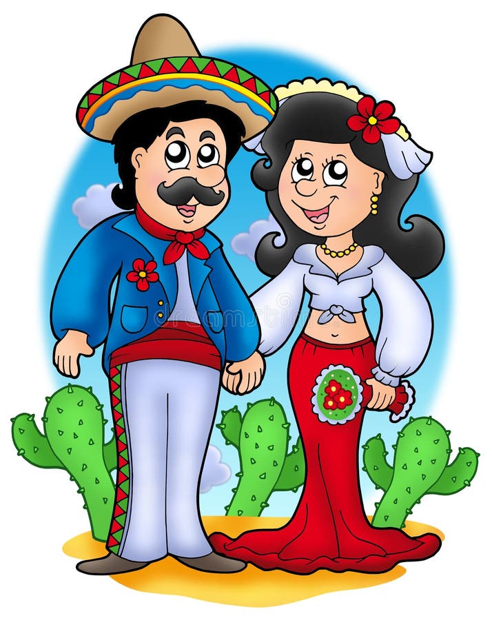 Mexicaans huwelijkspaar royalty-vrije illustratie Mexicaans huwelijkspaar royalty-vrije illustratie