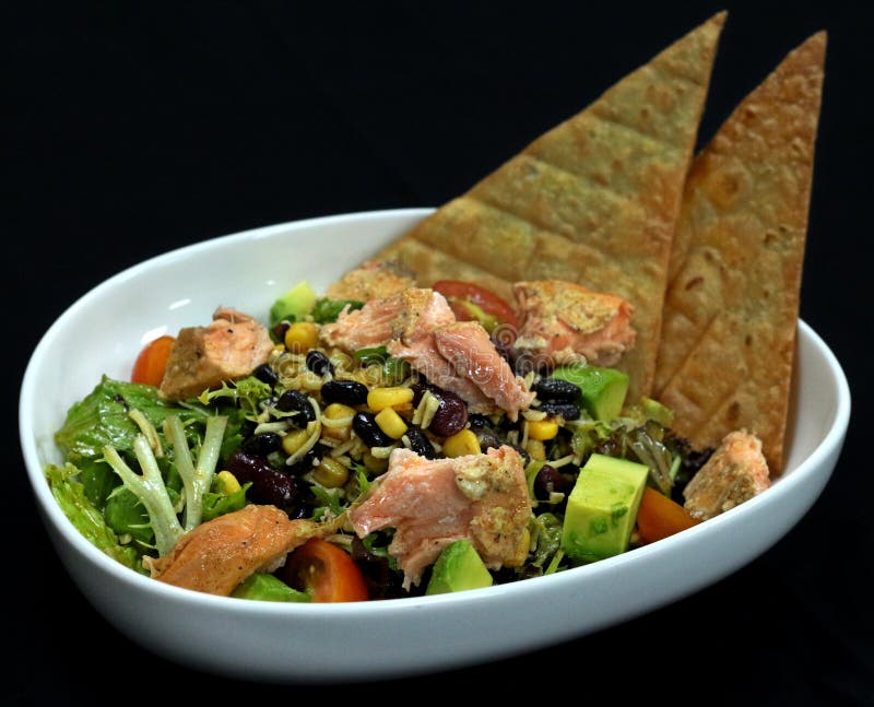 Mexican Beans Salad with Salmon Stock Photo Image of cereal, grain