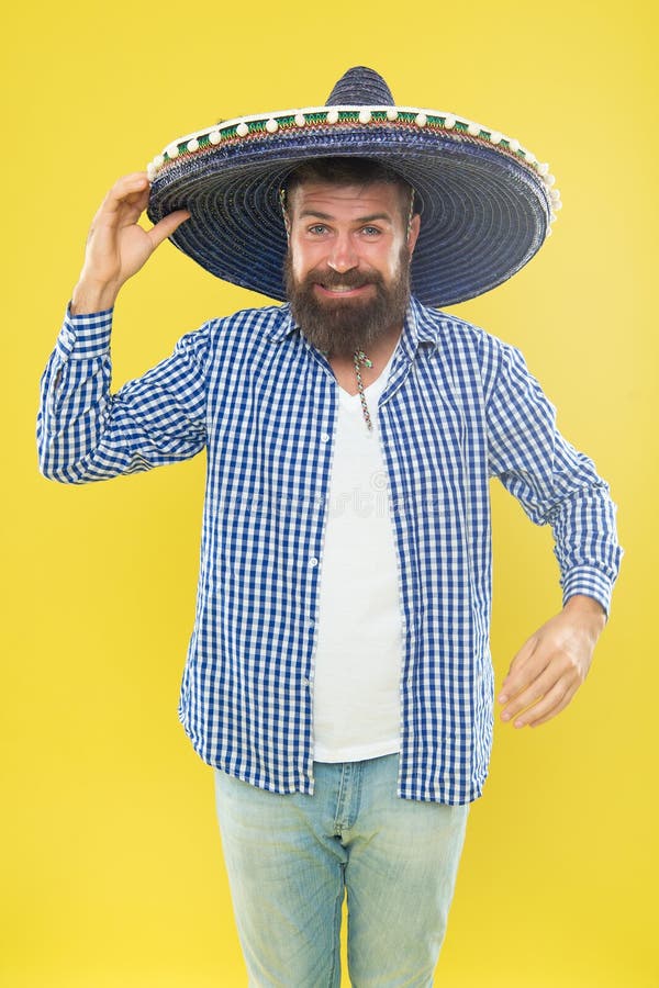 Mexican Bearded Guy Ready To Celebrate. Customs and Traditions. Man ...