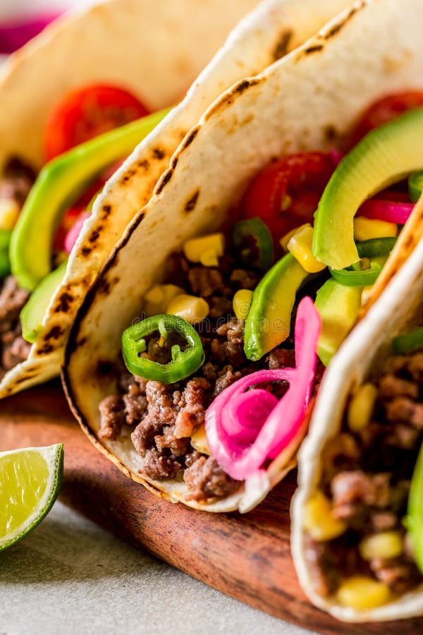 Mexican Beef Tacos stock photo. Image of away, menu 162640394