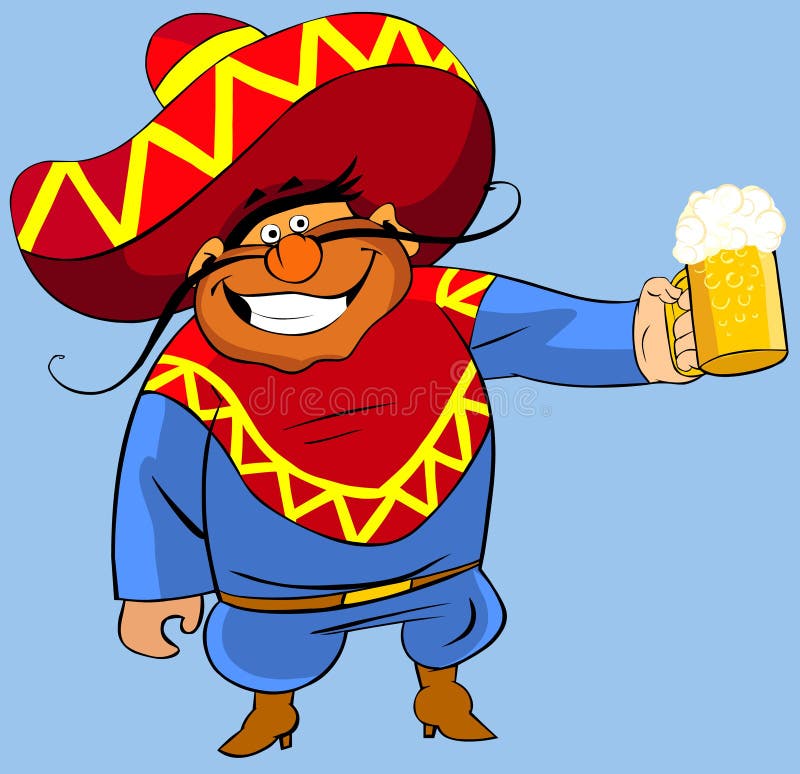 Mexican with a beer.