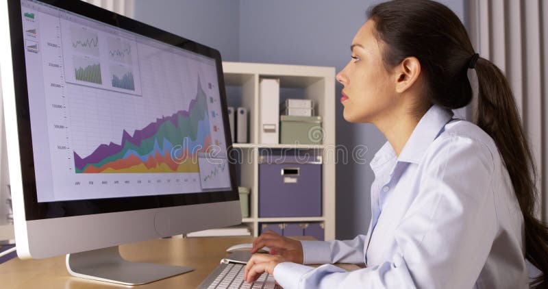 Mexican businesswoman working overtime stock photos Mexican businesswoman working overtime stock photos