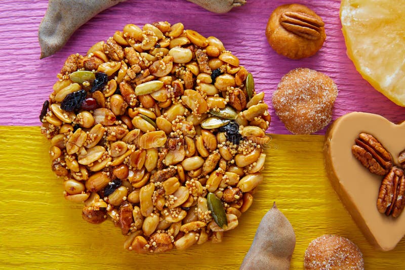 Mexican candy sweet Palanqueta with peanuts. 