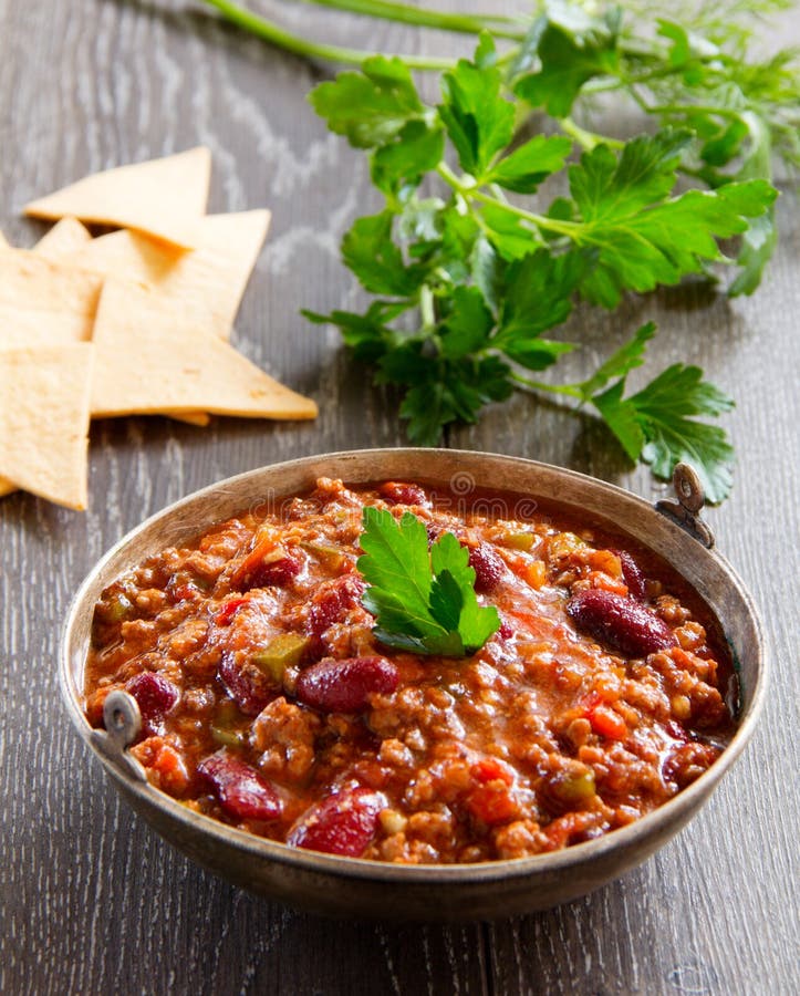 Mexican chili con carne stock photo. Image of tortilla 38744442