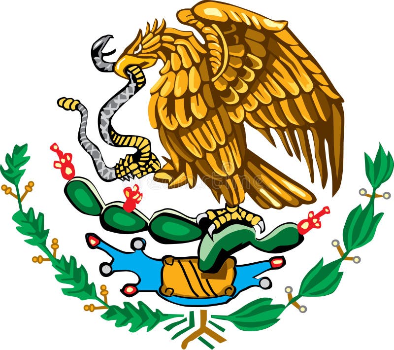 Download Mexican coat of arms color stock vector. Illustration of ...