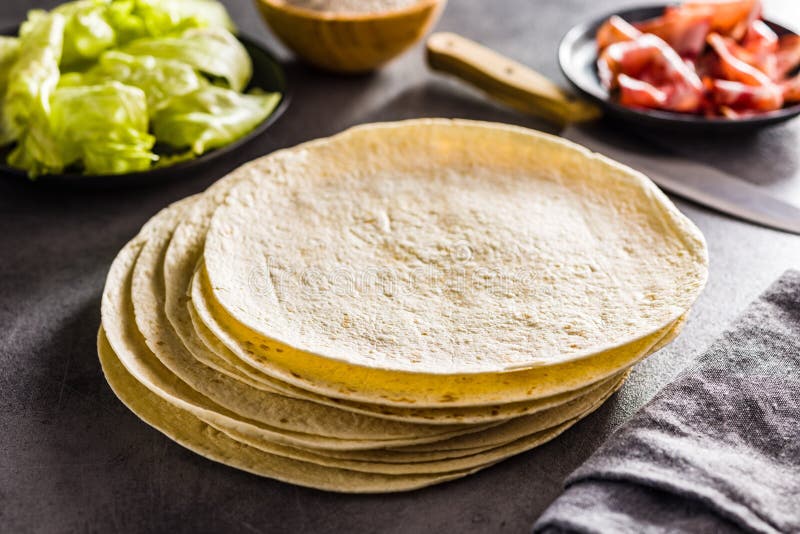 Mexican Corn Tortillas on Kitchen Table Stock Photo - Image of bread