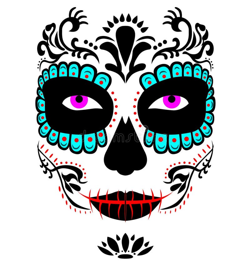 Mexican Death Mask La Catrina for Santa Muerte - Day of the Dead ...