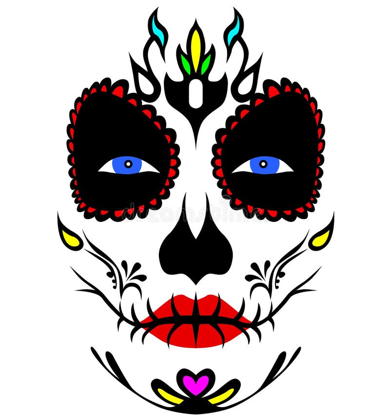 Mexican Death Mask La Catrina for Santa Muerte - Day of the Dead ...