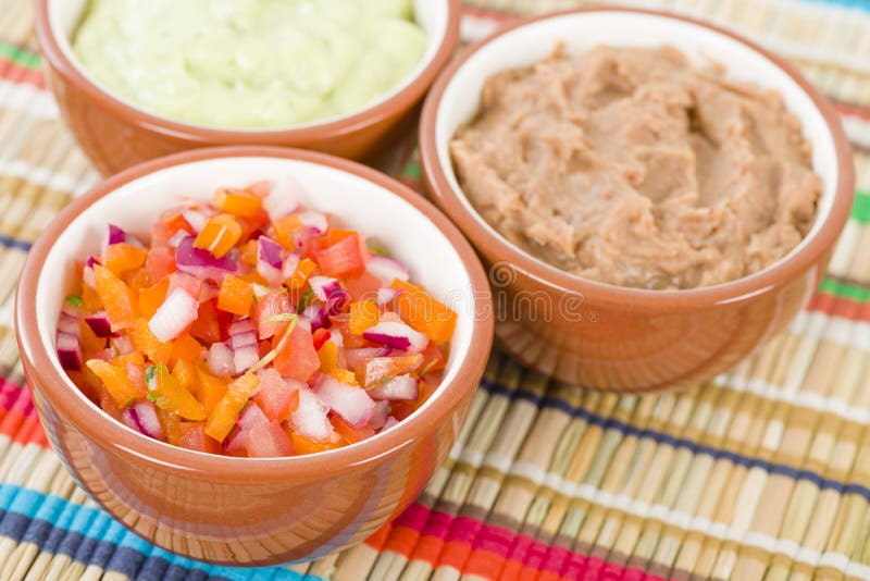 Mexican Dips & Side Dishes Stock Image Image of meal, frijoles 50526515