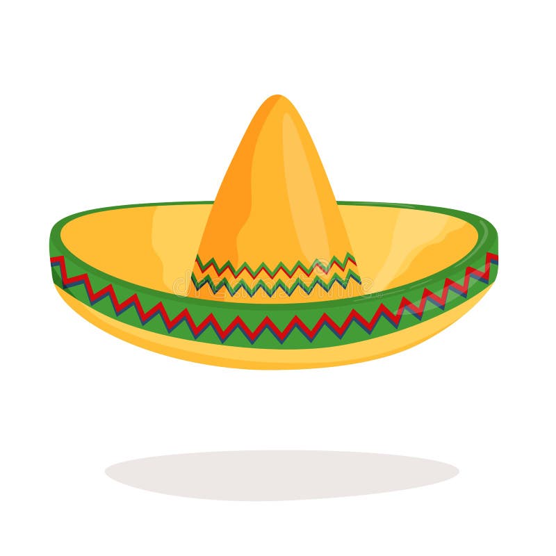 Mexican Ethnic Sombrero Hat Isolated Element. Vector Drawing ...