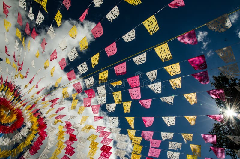 Plastic festons displayed for traditional parties in mexico. Plastic festons displayed for traditional parties in mexico.