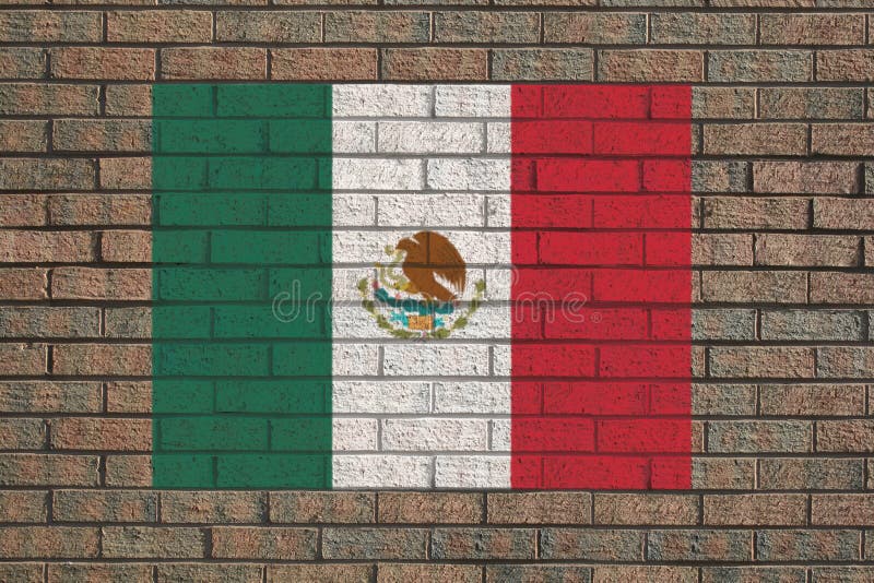 Mexican flag on wall stock illustration. Illustration of patriotism