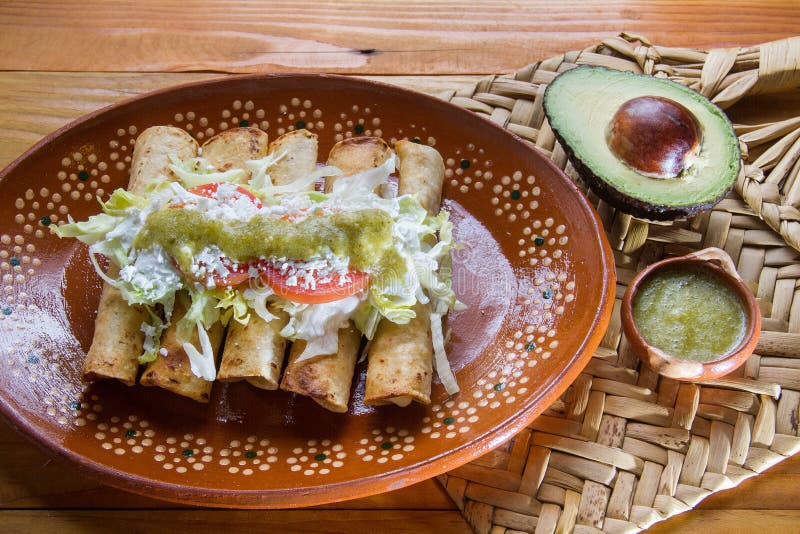 Mexican flautas stock image. Image of mexican, enchiladas 11058873