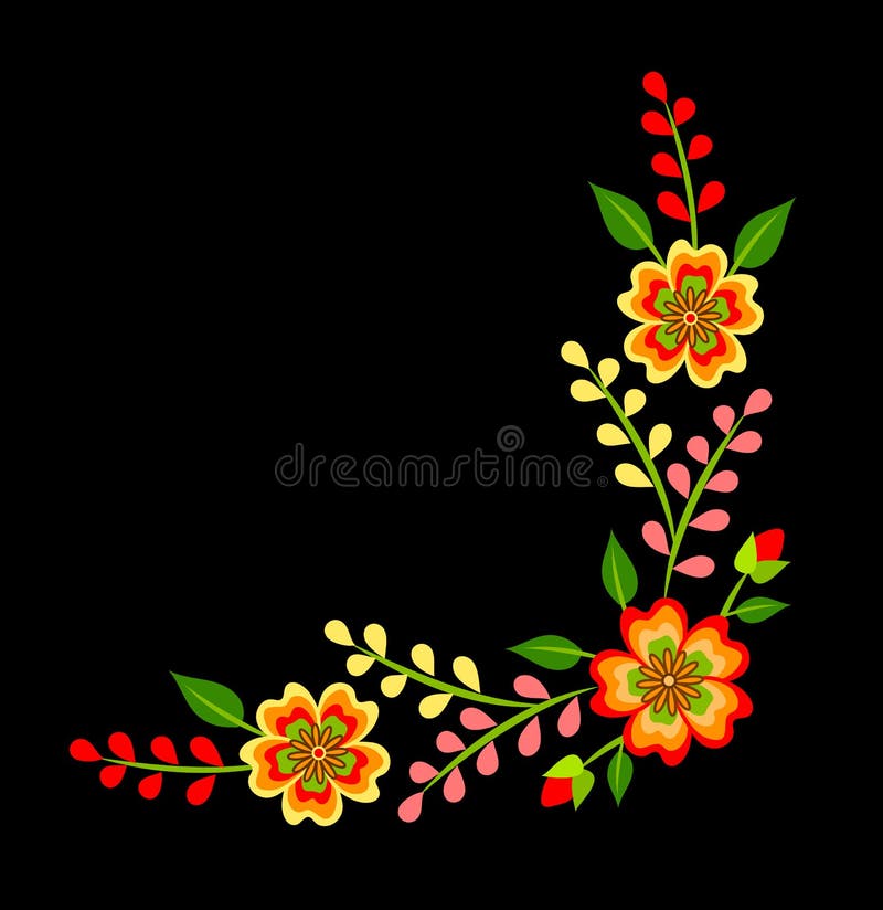 Decoration with Mexican Flowers Stock Vector Illustration of design