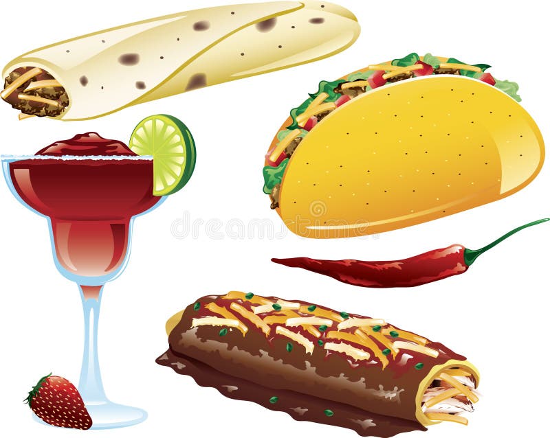 Mexican Food icons vector illustration Mexican Food icons vector illustration