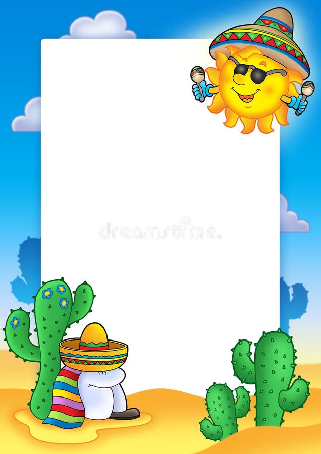 Mexican frame with sun stock illustration Mexican frame with sun stock illustration