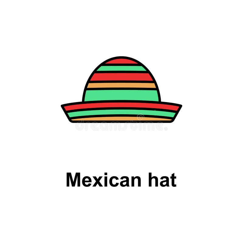 Mexican hat icon. Element of Cinco de Mayo color icon. Premium quality graphic design icon. Signs and symbols collection icon for stock illustration Mexican hat icon. Element of Cinco de Mayo color icon. Premium quality graphic design icon. Signs and symbols collection icon for stock illustration