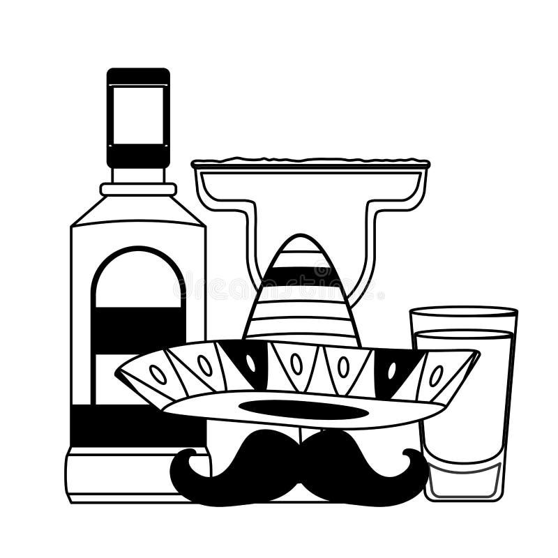 Mexican hat tequila stock vector. Illustration of fashion 144947123