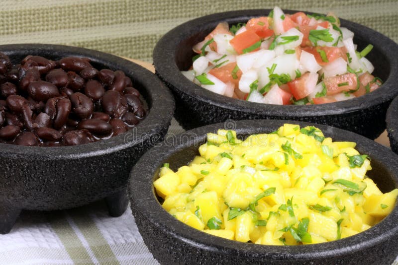 Mexican Hot Sauces and Beans Stock Photo Image of natural, sauce