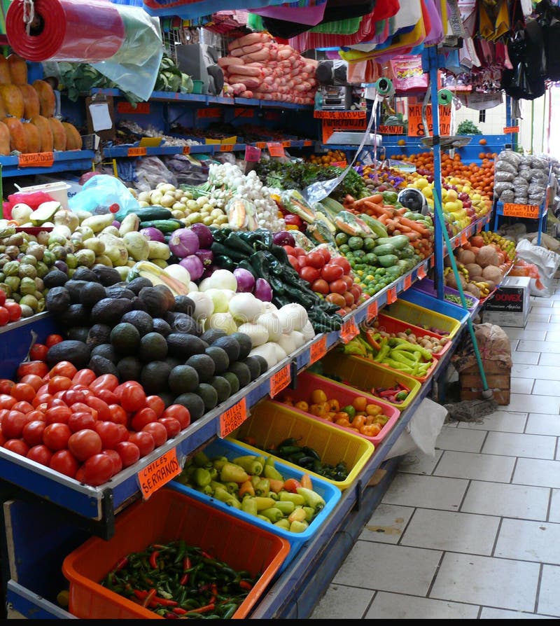 Mexican Market with Produce Stock Image Image of mexico, bazaar