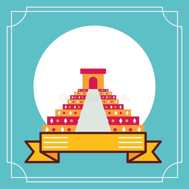 Mexican Pyramid Monument Isolated Vector Illustration Stock Vector ...