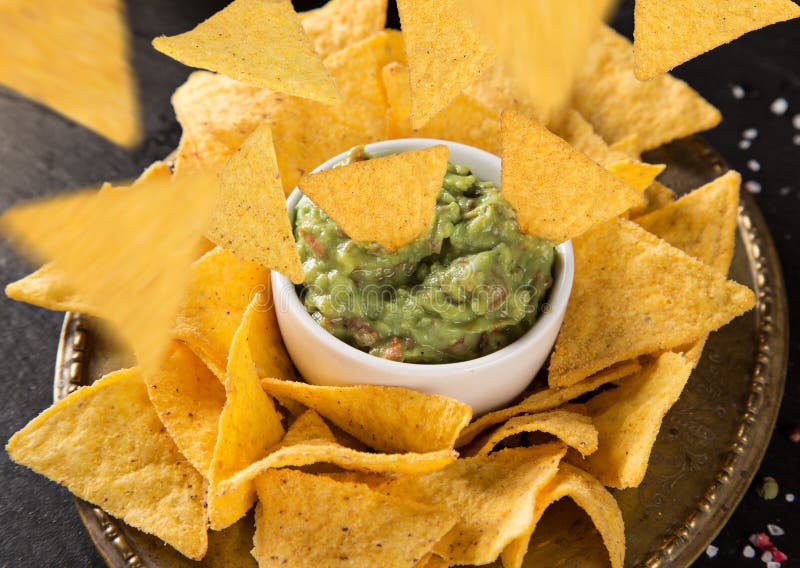 Mexican Nacho Chips And Salsa Dip Stock Photo Image of fresh, bowl