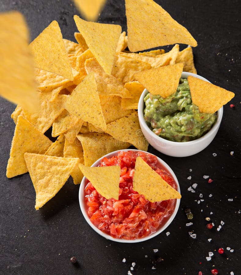 Mexican Nacho Chips and Salsa Dip Stock Photo Image of fresh, bowl 66711330