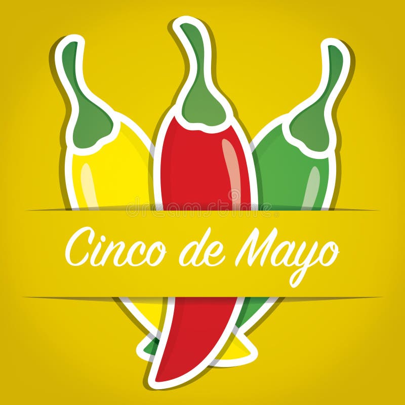 Mexican Chilli Pepper Paper Cut Out Card Stock Vector Illustration of mexican, holiday 164405000